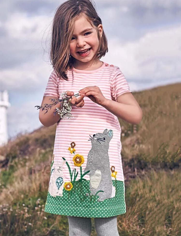 Animal Appliqué Striped Dress - Image 7