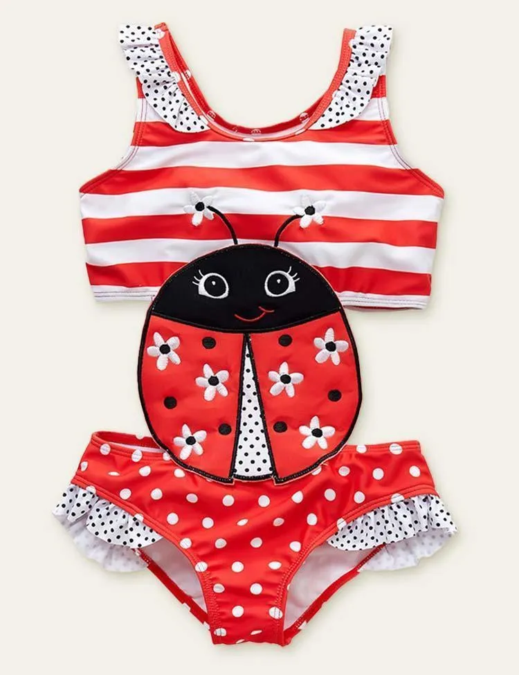 Animal Cute Appliqué One-Piece Swimsuit - Image 4