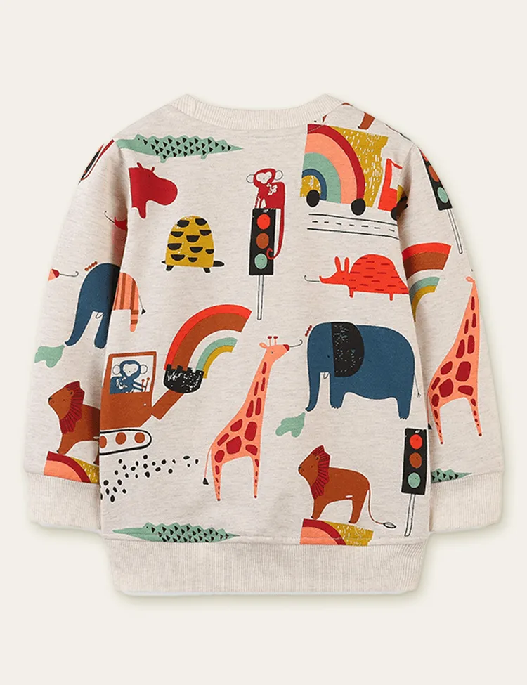 Animal Printed Long Sleeve Sweatshirt - Image 2