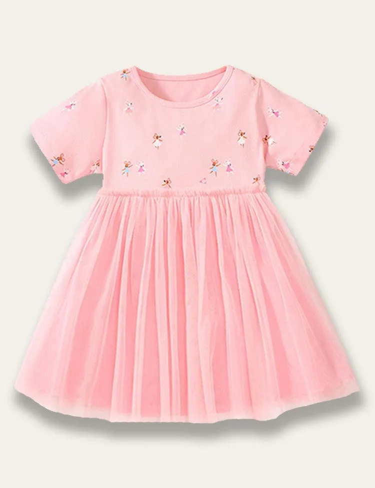 Ballet Printed Tulle Dress