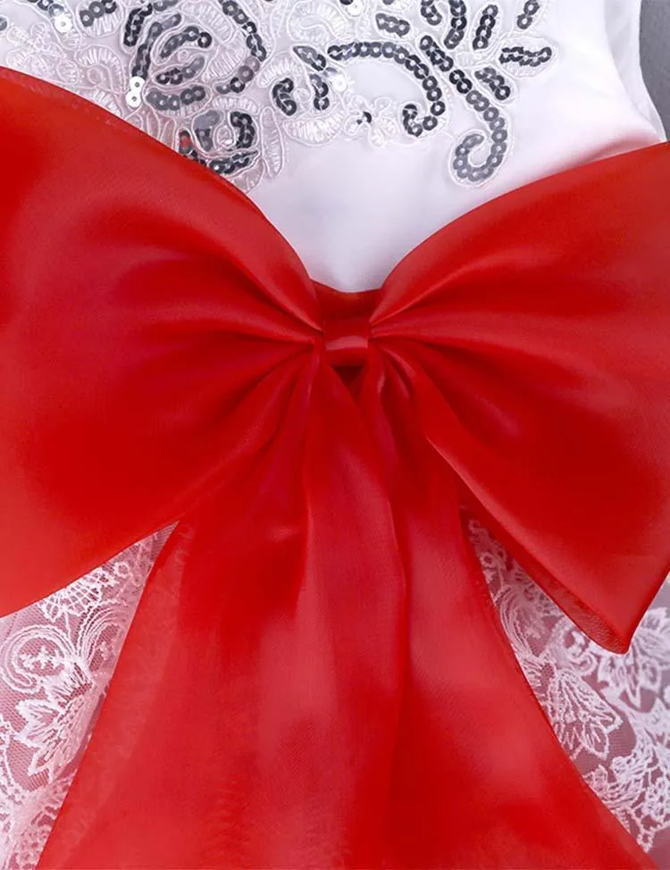 Bow Floral Party Dress - Image 6