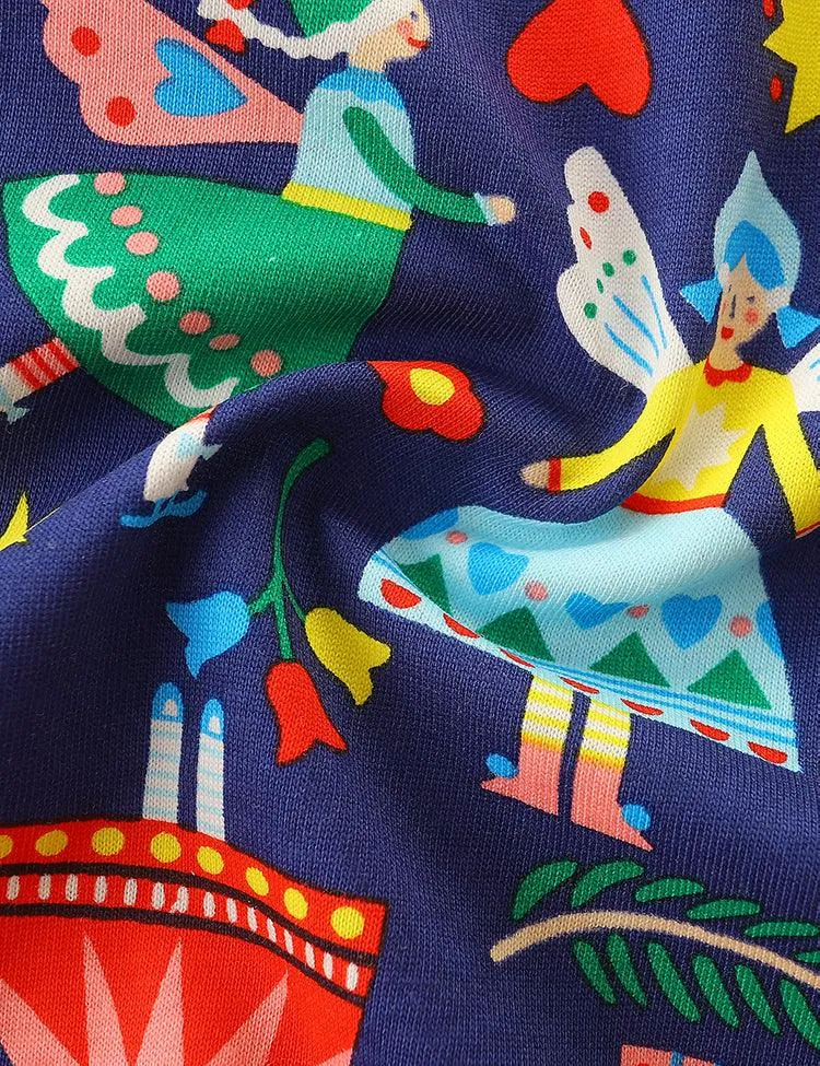 Butterfly Girl Floral Printed Long Sleeve Dress - Image 5