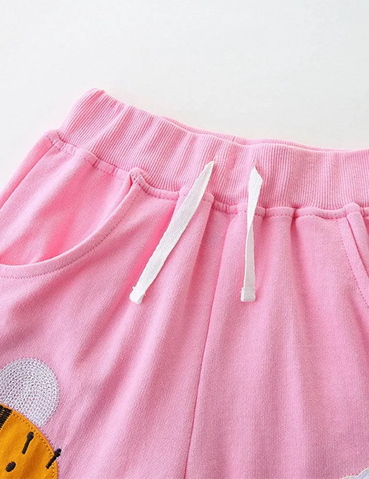 Cartoon Animal Embroidered Sports Shorts - Image 3