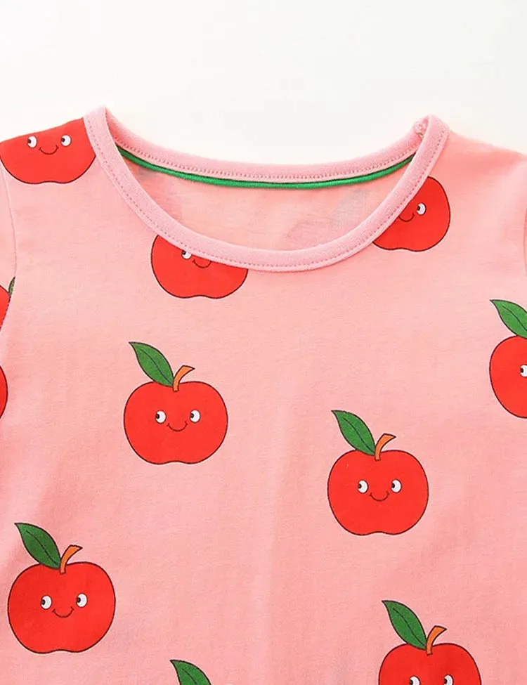 Cartoon Apple Printed Dress - Image 2