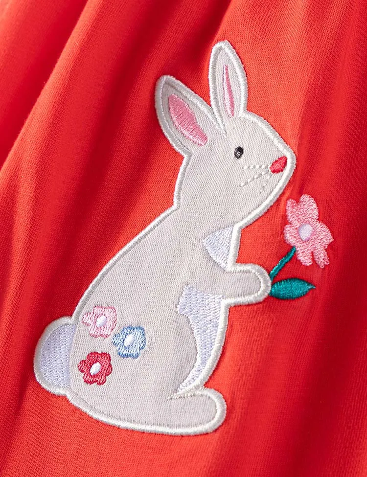 Cartoon Bunny Qpplique Dress - Image 4