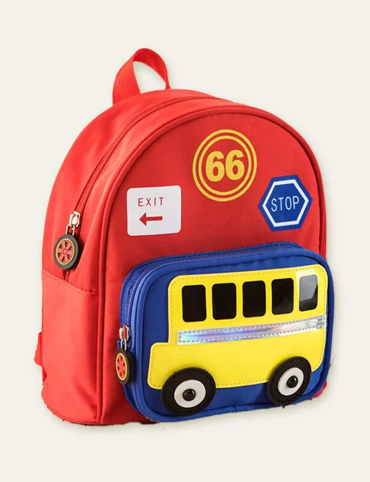 Cartoon Bus Schoolbag Backpack - Image 2