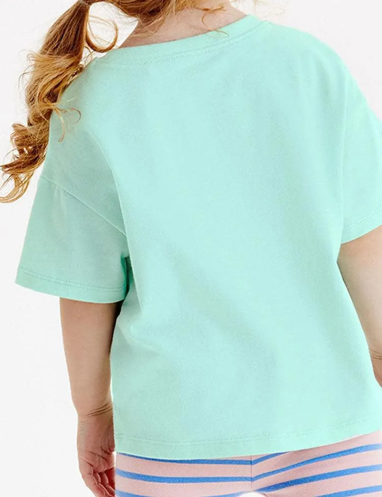 Cartoon Cat Appliqué T-shirt - Image 2