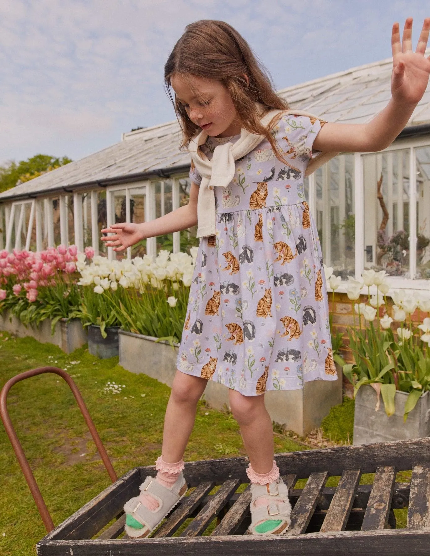 Cartoon Cat Printed Dress - Image 3