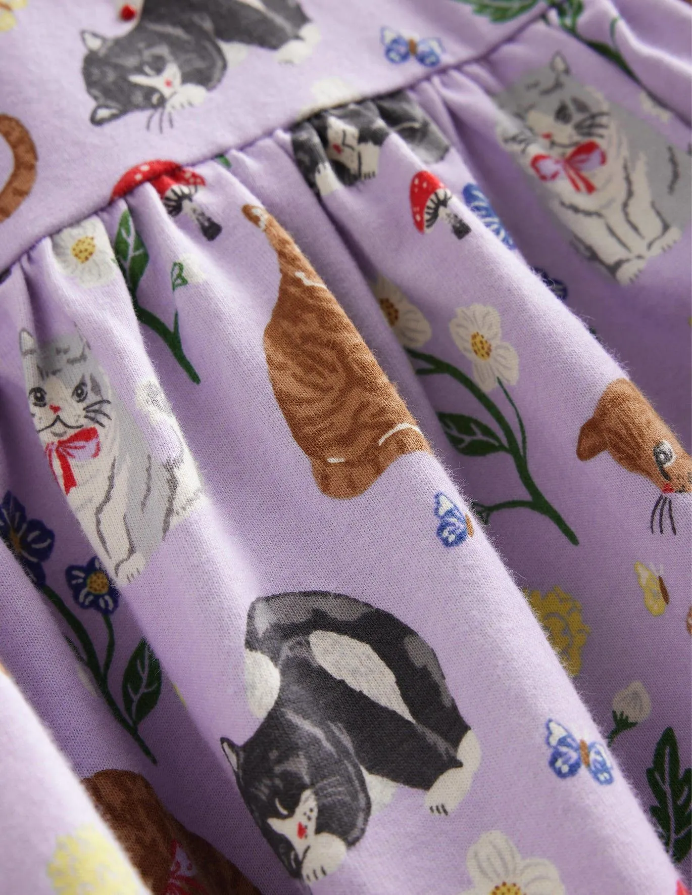 Cartoon Cat Printed Dress - Image 4