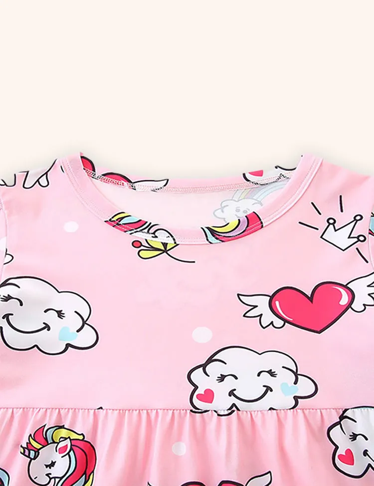 Cartoon Cloud Printed Dress - Image 3