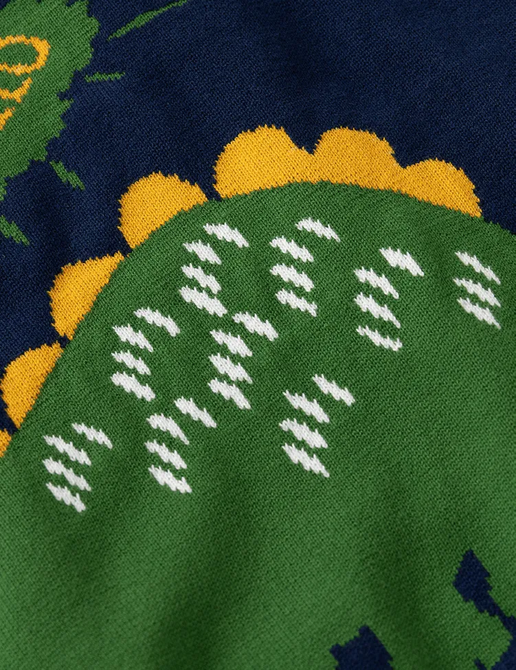 Cartoon Dinosaur Crocodile Pattern Sweater - Image 2