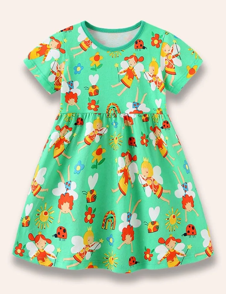 Cartoon Fairy Printed Dress
