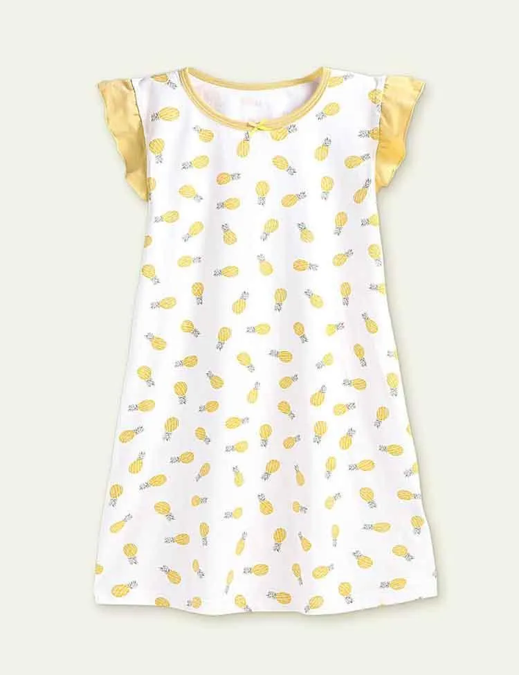 Cartoon Floral Flying Sleeve Pajamas - Image 3