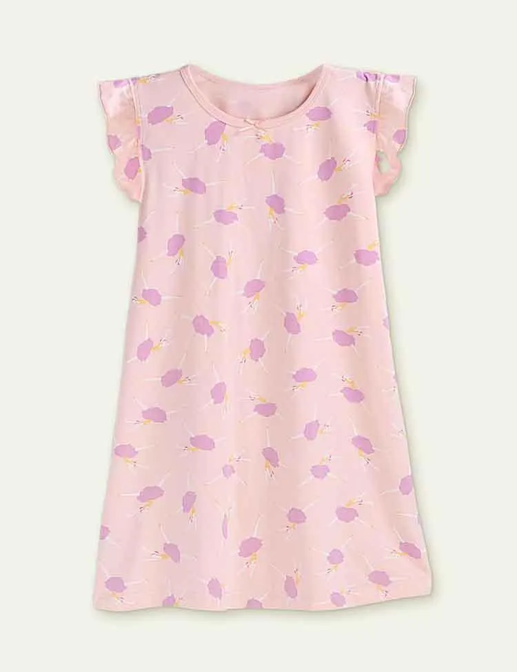 Cartoon Floral Flying Sleeve Pajamas - Image 7