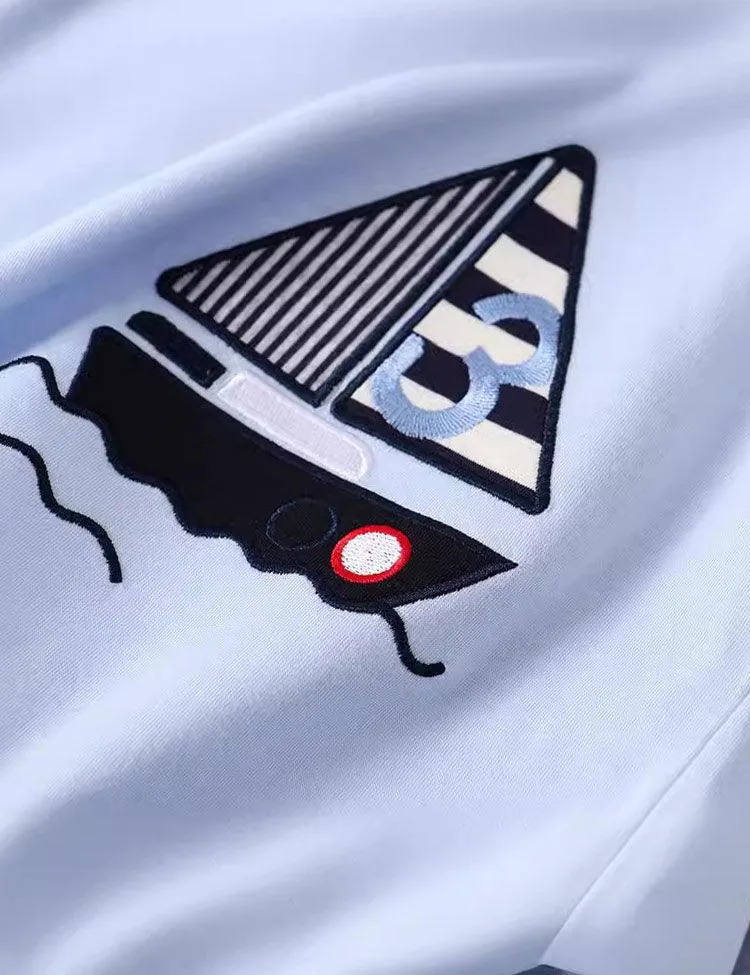 Cartoon Sailboat Appliqué Short Sleeves - Image 2
