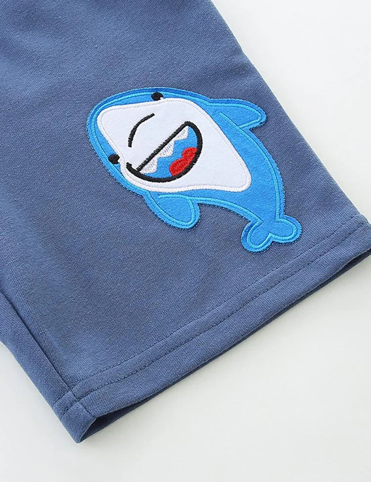Cartoon Shark Applique Shorts - Image 4
