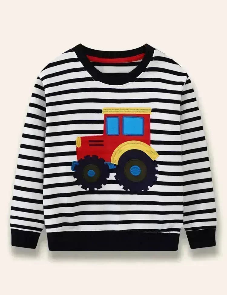 Cartoon Truck Appliqué Sweatshirt