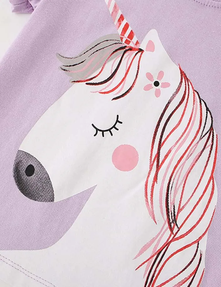 Cartoon Unicorn Printed T-shirt - Image 2