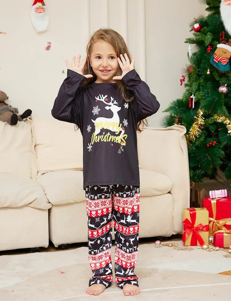 Christmas Cartoon Elk Letter Printed Family Matchting Pajamas - Image 5