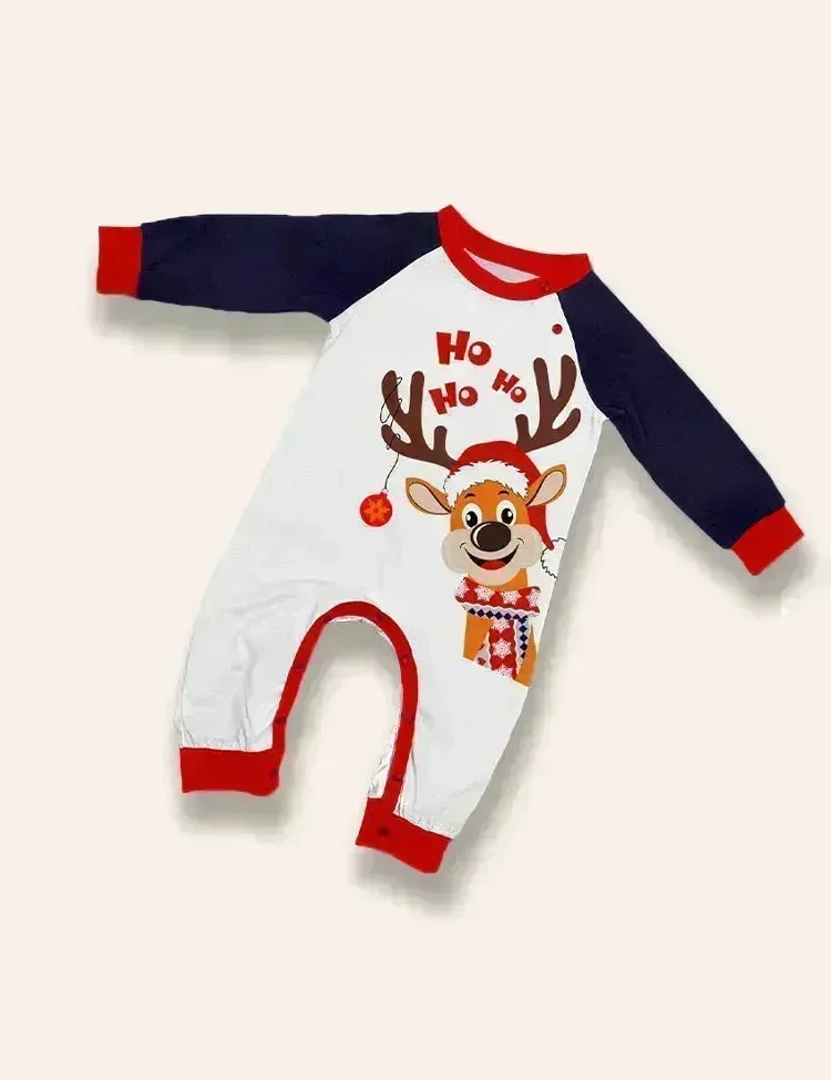 Christmas Cartoon Reindeer Printed Family Matching Pajamas - Image 3