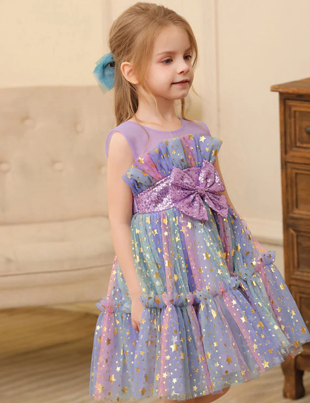 Color Sequined Star Tulle Puffy Dress Dress - Image 10