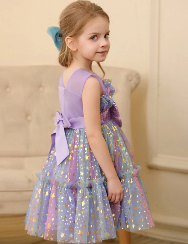 Color Sequined Star Tulle Puffy Dress Dress - Image 11