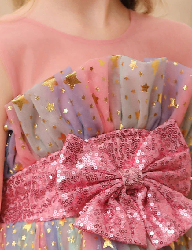 Color Sequined Star Tulle Puffy Dress Dress - Image 5