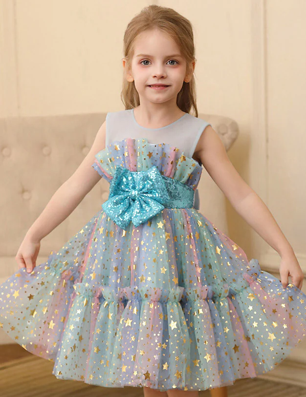 Color Sequined Star Tulle Puffy Dress Dress - Image 6