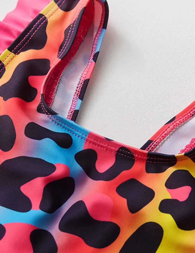 Colorful Leopard Printed Swim Suit - Image 4