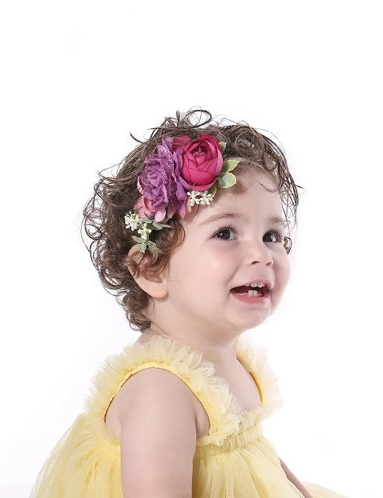 Colorful Simulated Flower Elastic Headband - Image 8
