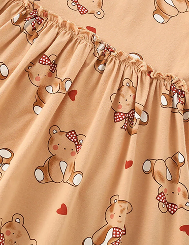 Cute Bear Printed Dress - Image 3
