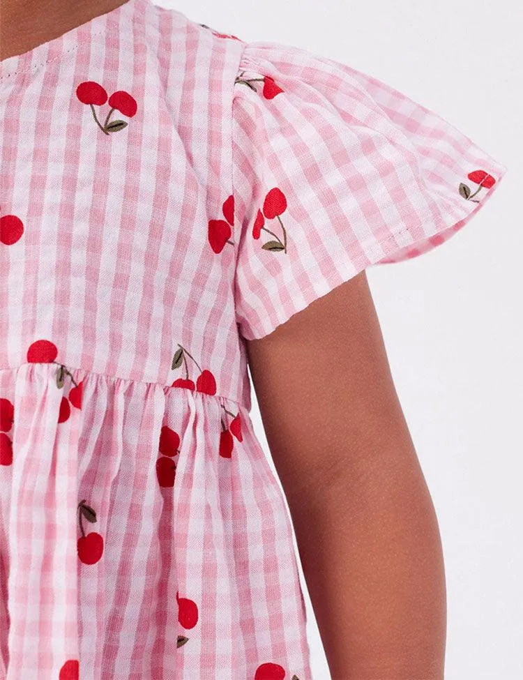 Cute Cherry Plaid Dress - Image 2
