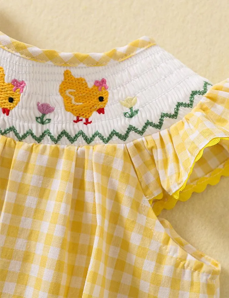 Cute Chick Embroidered Flying Sleeve Dress - Image 2
