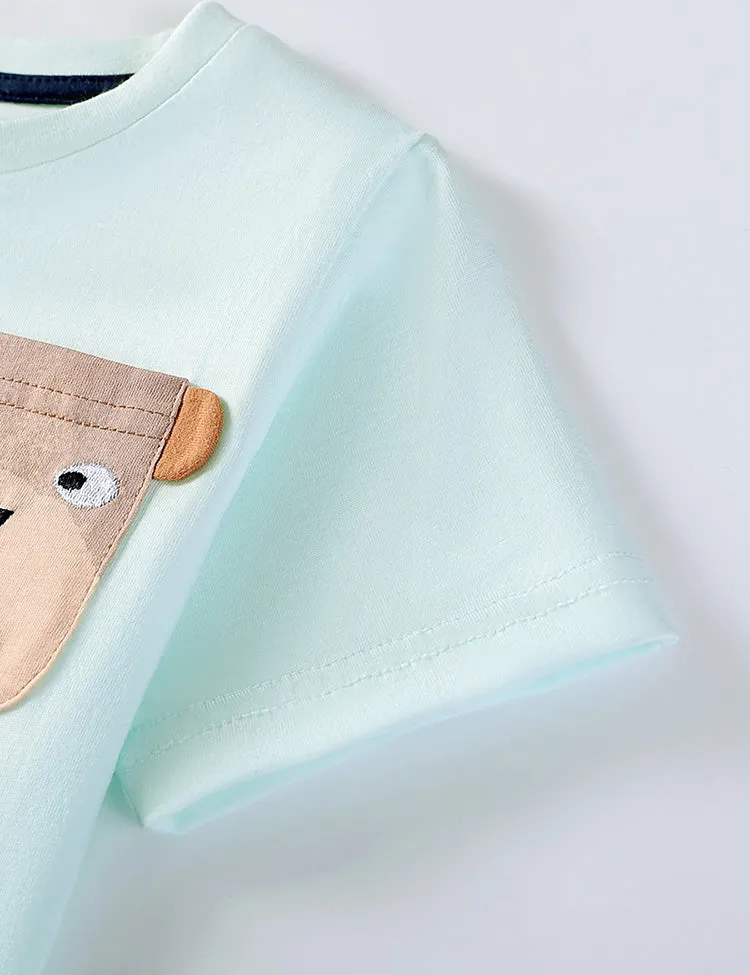Cute Cow Applique Cotton T-shirt - Image 4