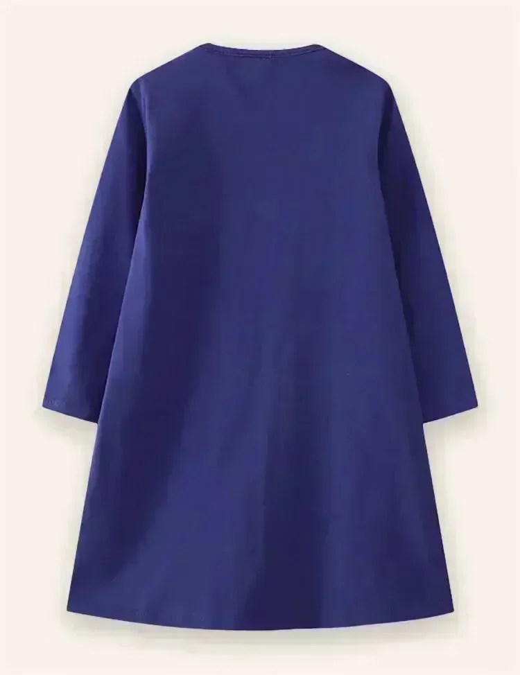 Cute Elf Appliqué Long Sleeve Dress - Image 2