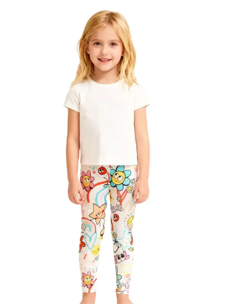 Cute Flower Print Leggings - Image 4
