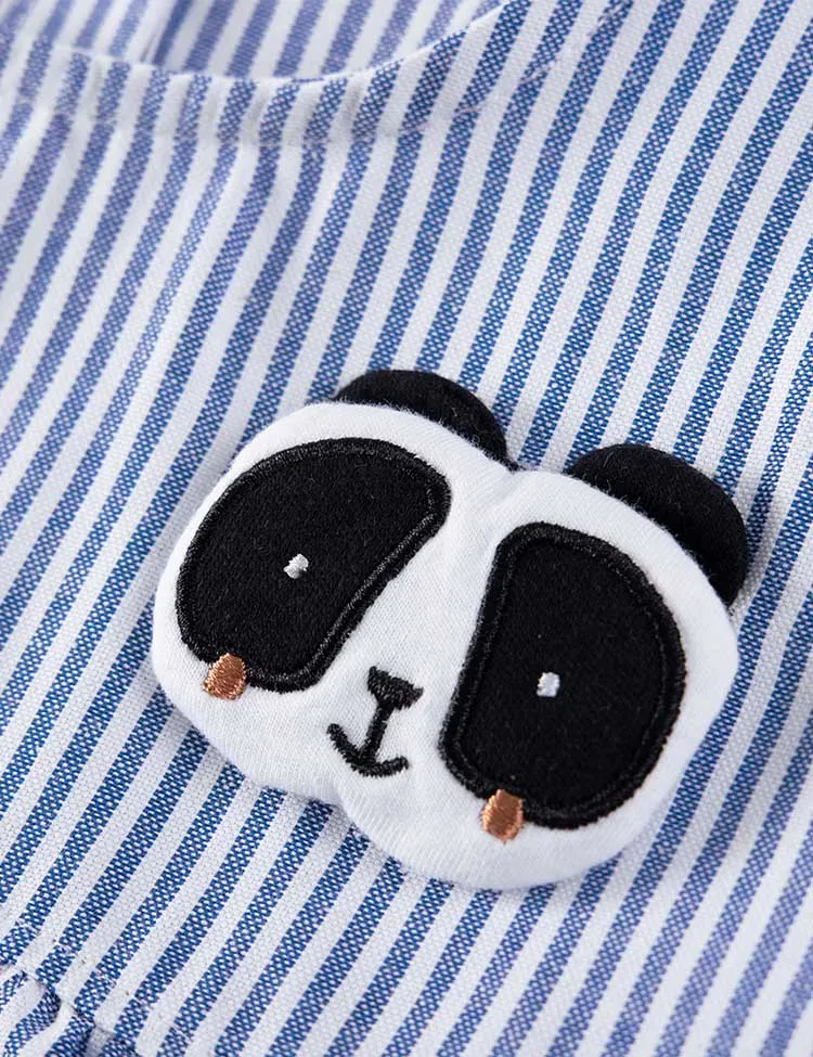 Cute Panda Striped Vest Dress - Image 3