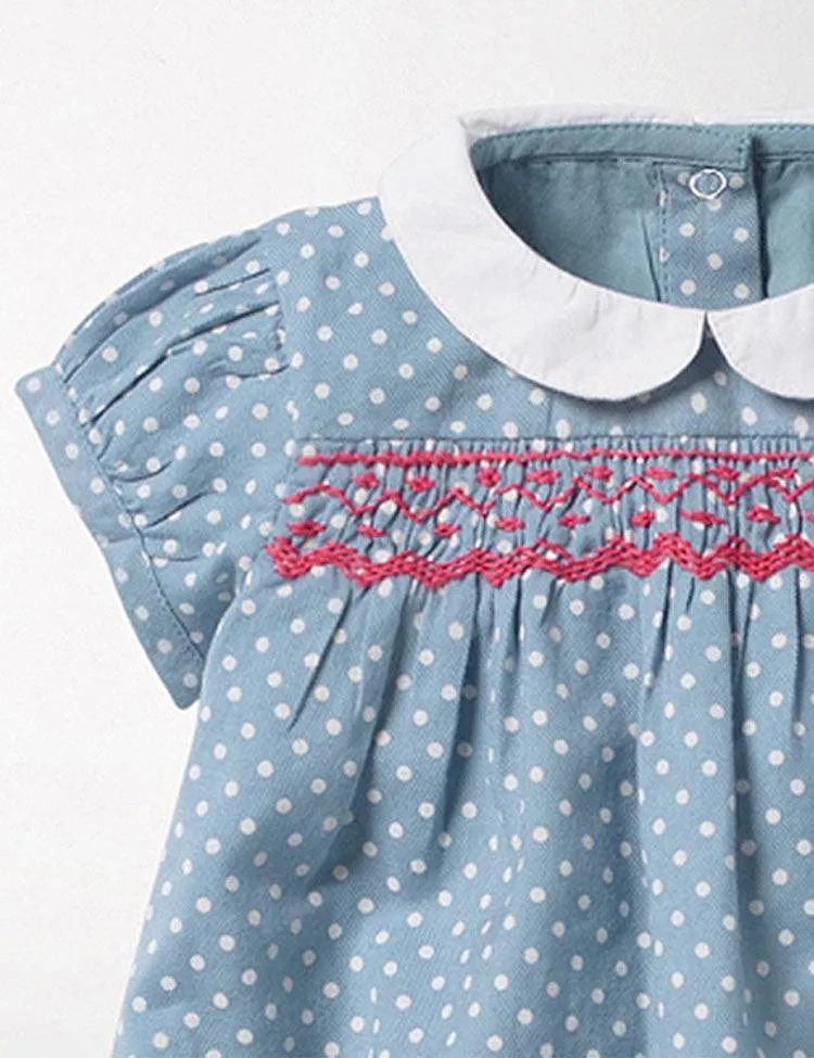 Lovely Polka Dot Bunny Appliqué Dress - Image 3