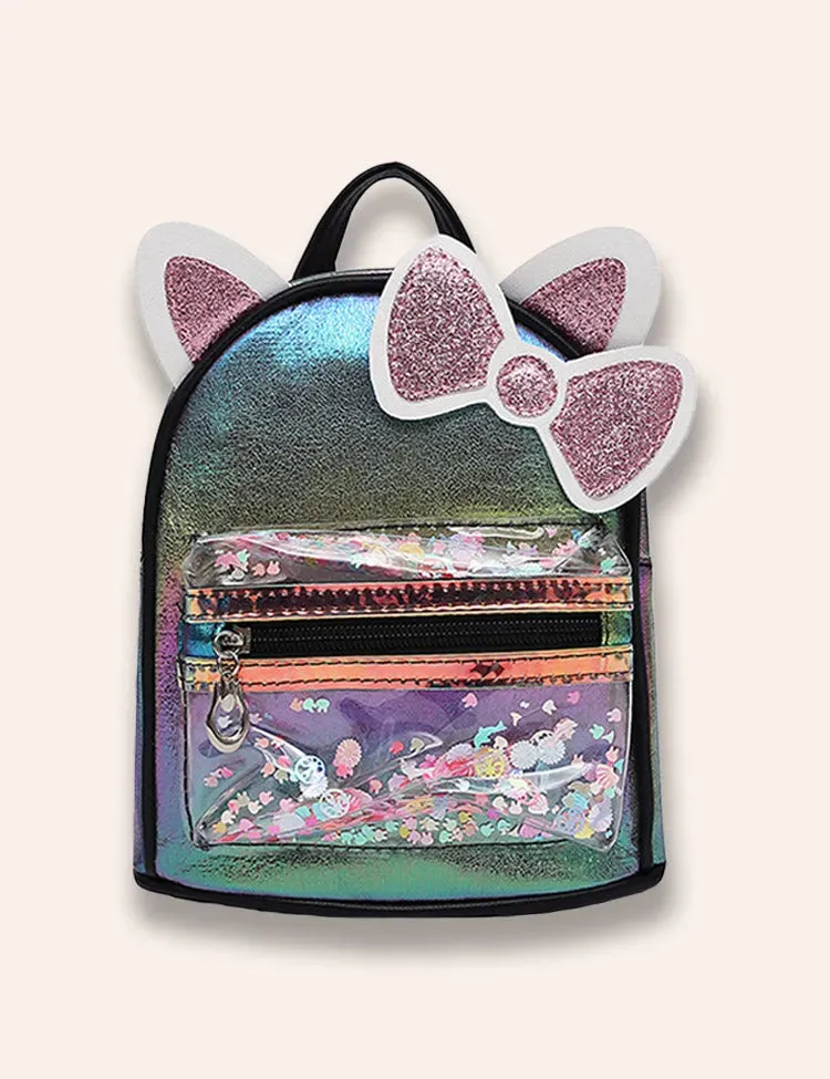 Cute Shining Sequined Cat Ear Backpack - Image 2