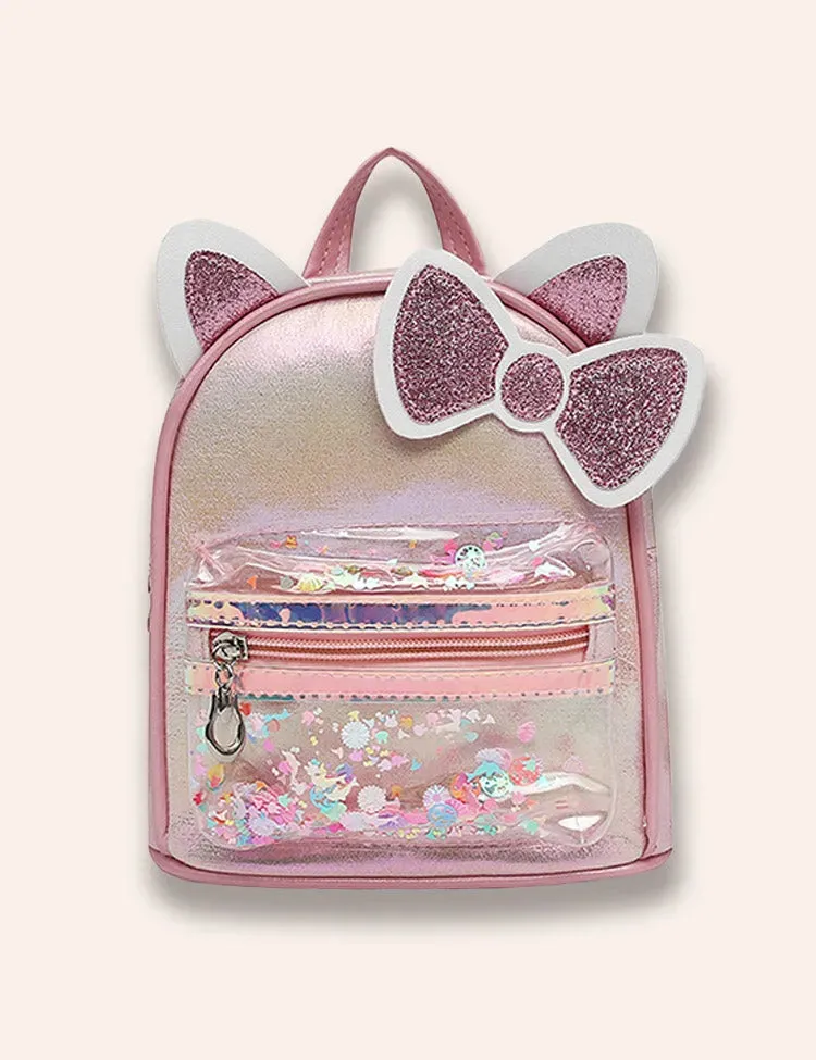 Cute Shining Sequined Cat Ear Backpack - Image 3