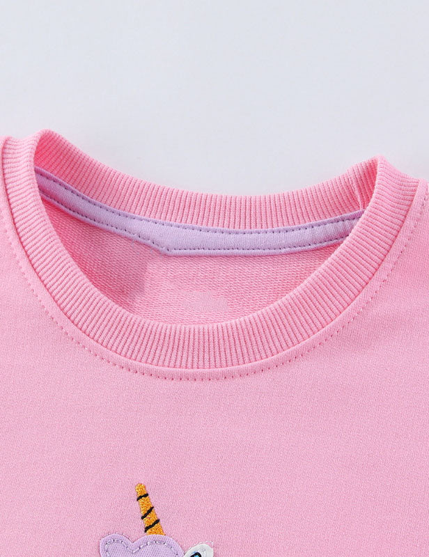 Cute Unicorn Applique Sweatshirt - Image 2