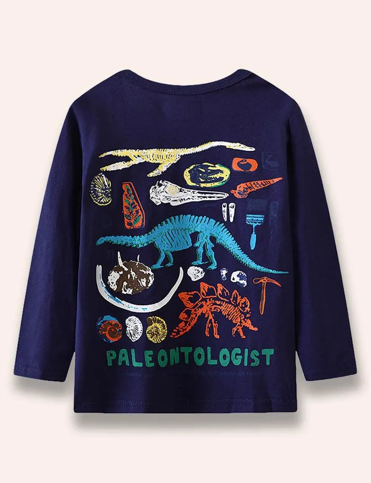 Dinosaur Paleontologist Printed Sweatshirt - Image 2