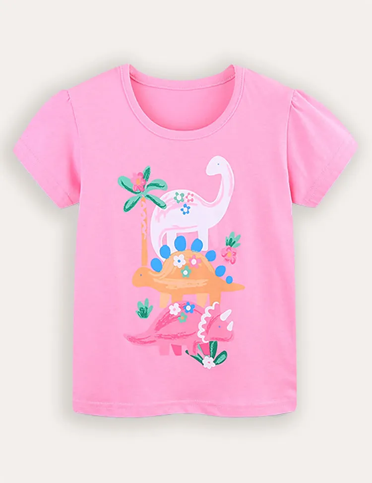 Dinosaur Print Short-sleeved T-shirt