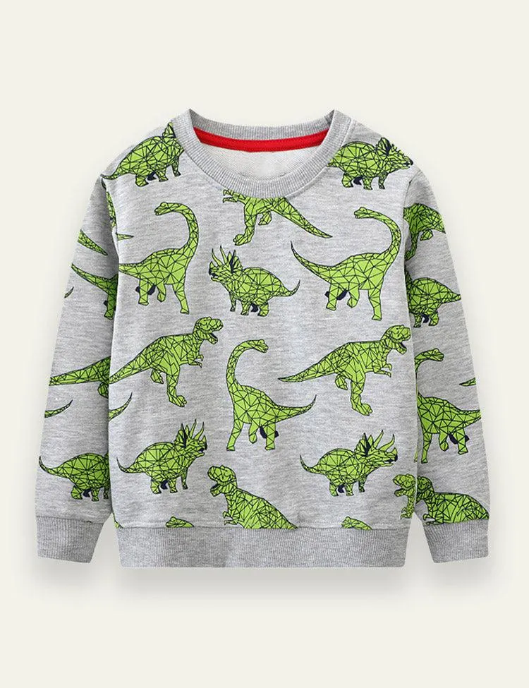 Dinosaur Printed Sweater