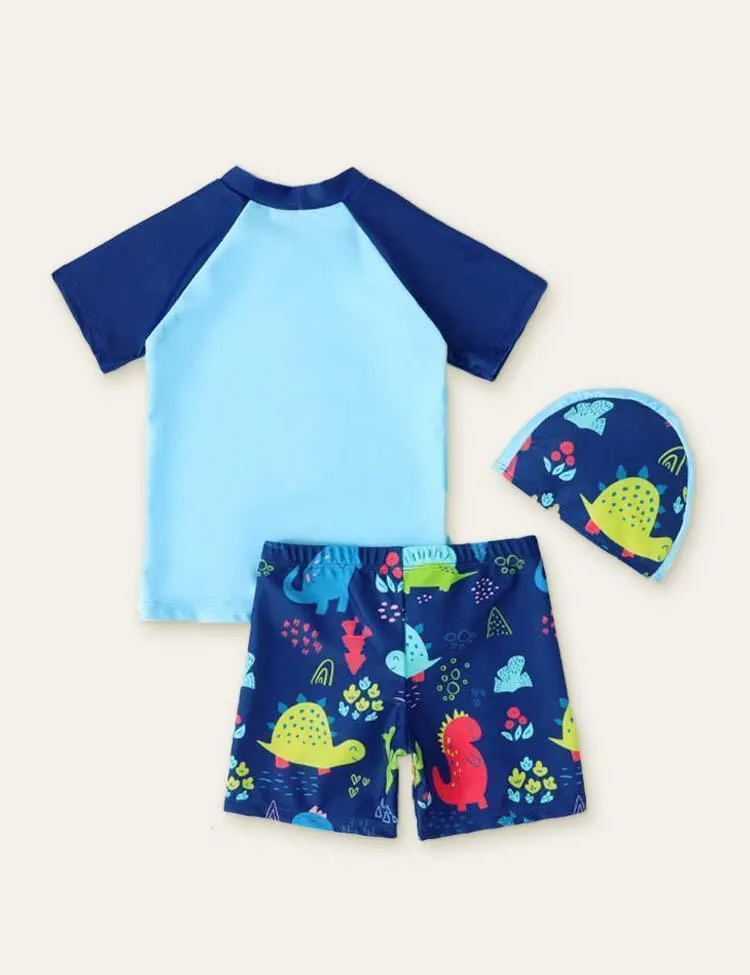 Dinosaur Swim Suit + Cap - Image 2