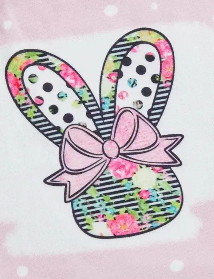 Easter Short Sleeve Bow Bunny T-Shirt+Flared Pants - Image 3