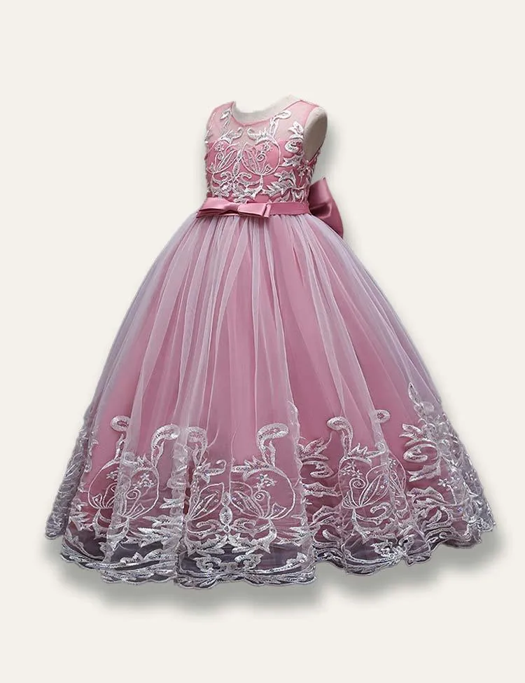 Elegant Princess Floral Tulle Party Dress - Image 12