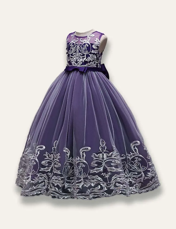 Elegant Princess Floral Tulle Party Dress - Image 13