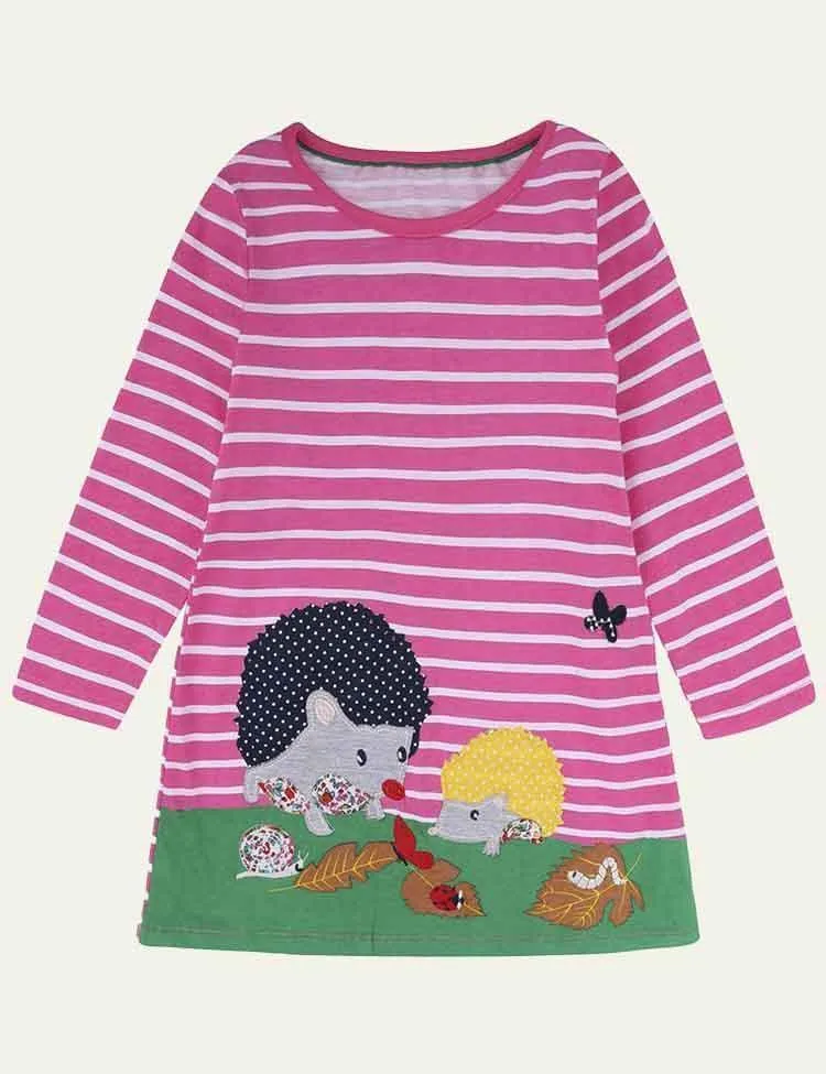 Embroidered Fun Animals Long Sleeve Dress - Image 15