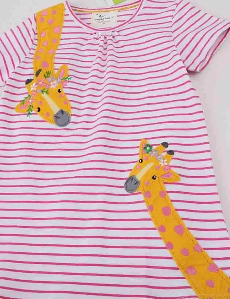 Giraffe appliqué Princess Short Sleeve Dress - Image 2